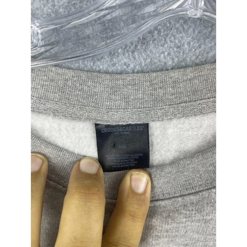 Crooks & Castles Death Row Sweatshirt Men's L Gray Long Sleeve Pullover‎ 90s Rap